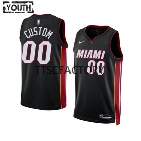 Dres Miami Heat Prilagođeni Nike 2022-23 Icon Edition Crno Swingman - Dječji